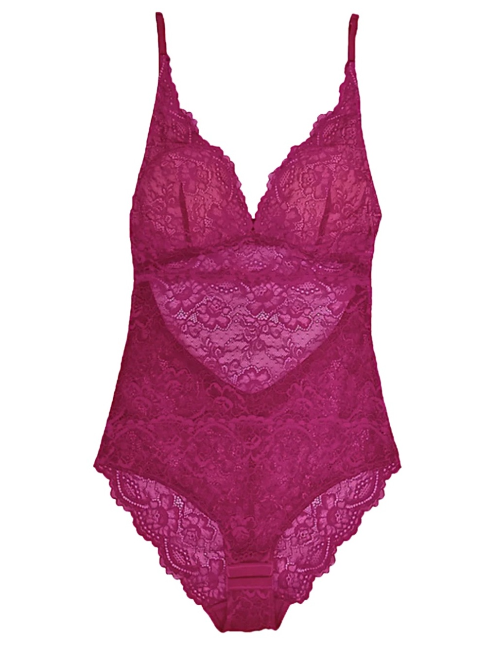 Samantha Chang Royal Fuchsia All Lace Classic Bodysuit NWT Size XL